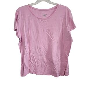 Just My Size JMS Womens Plus 3X Pink Short Sleeve Crew Neck T-Shirt Tee